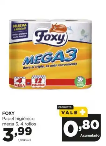 Alimerka FOXY Papel higiénico mega 3, 4 rollos oferta