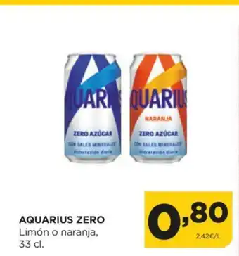 Alimerka AQUARIUS ZERO Limón o naranja, oferta