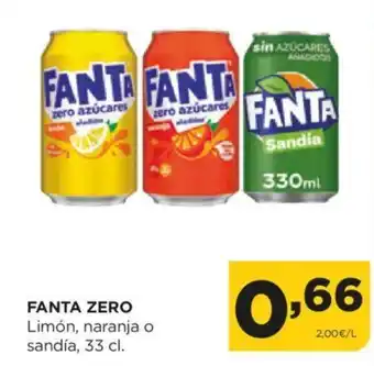 Alimerka FANTA ZERO Limón, naranja o sandía, 33 cl. oferta