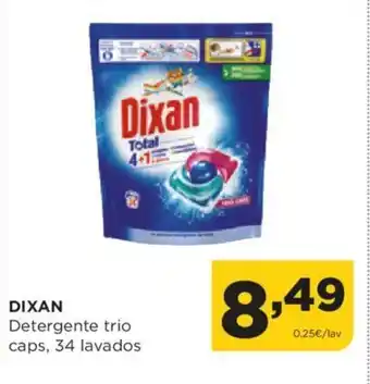 Alimerka DIXAN Detergente trio caps, 34 lavados oferta