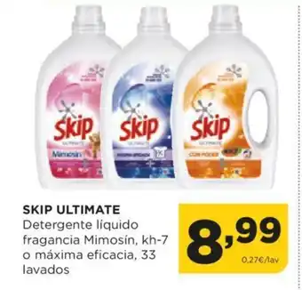 Alimerka SKIP ULTIMATE Detergente líquido fragancia Mimosín, kh-7 o máxima eficacia, 33 lavados oferta