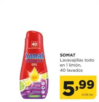 Alimerka SOMAT Lavavajillas todo en 1 limón, 40 lavados oferta