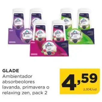 Alimerka GLADE Ambientador absorbeolores lavanda, primavera o relaxing zen, pack 2 oferta