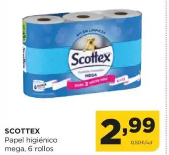 Alimerka SCOTTEX Papel higiénico mega, 6 rollos oferta