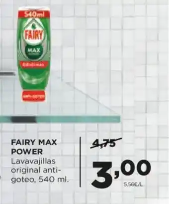 Alimerka FAIRY MAX POWER Lavavajillas original anti- goteo, 540 ml. oferta