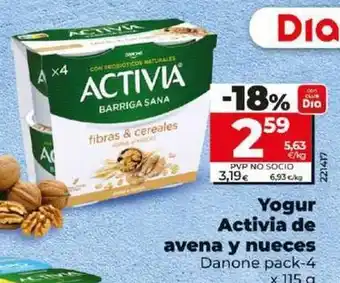 Dia Danone - yogur activia de avena y nueces oferta