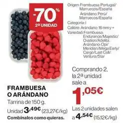 Hipercor Frambuesa o arandano oferta