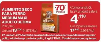 Hipercor Última - alimento seco para perro medium maxi adulto oferta