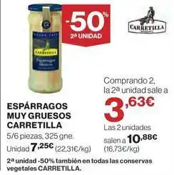 Hipercor Carretilla - esparragos muy gruesos oferta
