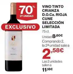 Hipercor Cune - vino tinto crianza d.o.ca. rioja oferta