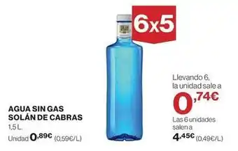 Hipercor Solán de cabras - agua sin gas oferta