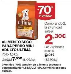 Hipercor Última - alimento seco para perro mini adulto oferta