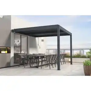 Brico Depôt Cazeboo pérgola bioclimática adosada santa 300l300 gris antracita oferta