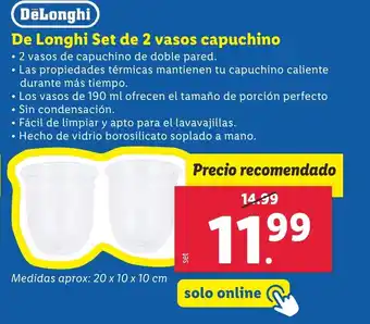 Lidl De Longhi Set de 2 vasos capuchino oferta