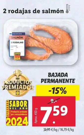 Lidl 2 rodajas de salmón oferta