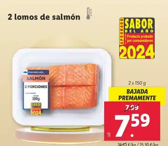 Lidl 2 lomos de salmón oferta