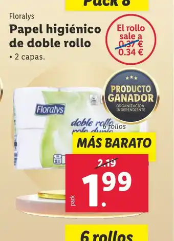 Lidl Papel higiénico de doble rollo oferta