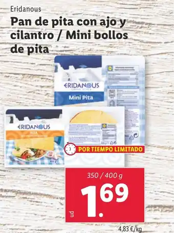 Lidl Pan de pita con ajo y cilantro / Mini bollos de pita oferta