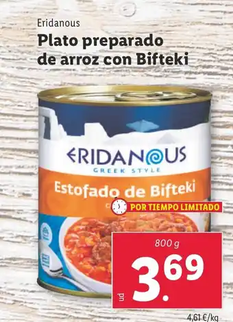 Lidl Plato preparado de arroz con Bifteki oferta