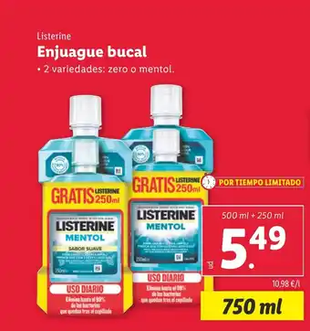 Lidl Listerine Enjuague bucal oferta