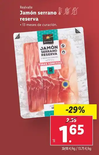 Lidl Jamón serrano reserva oferta