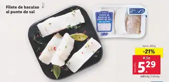 Lidl Filete de bacalao al punto de sal oferta