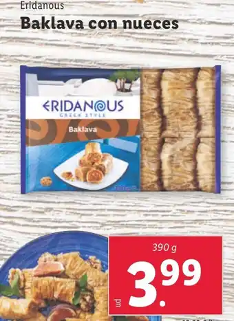 Lidl Eridanous Baklava con nueces oferta