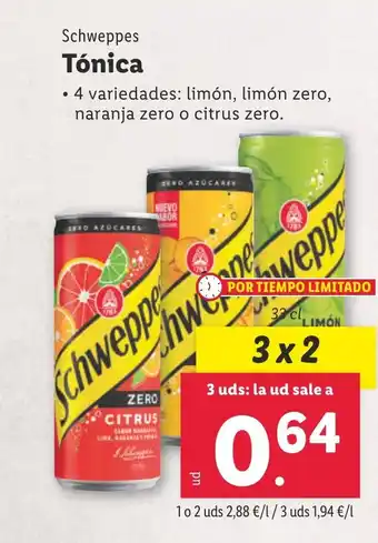 Lidl Schweppes Tónica oferta