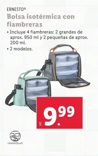 Lidl ERNESTOⓇ Bolsa isotérmica con fiambreras oferta