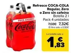 Carrefour Coca-cola - refresco regular, zero o zero sin cafeína oferta