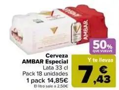 Carrefour Ambar - cerveza especial oferta