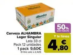 Carrefour Alhambra - cerveza lager singular oferta