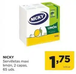 Alimerka Nicky - servilletas maxi limon oferta
