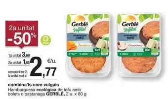 BonpreuEsclat Gerblé - hamburguesa ecològica de tofu amb bolets o pastanaga oferta