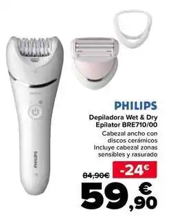 Carrefour Philips - depiladora wet & dry epilator bre71000 oferta