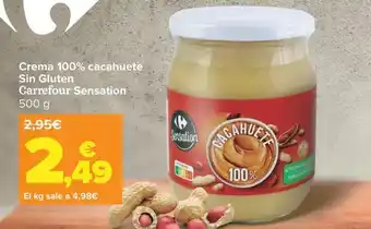 Carrefour Carrefour sensation - crema 100% cacahuete sin gluten oferta