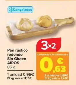 Carrefour Airos - pan rustico redondo sin gluten oferta