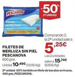 El Corte Inglés Filetes de merluza oferta