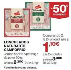 El Corte Inglés Campofrío - loncheados naturarte oferta