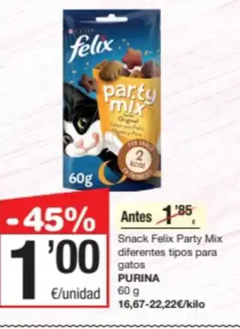SPAR Fragadis Snack Felix Party Mix diferentes tipos para gatos oferta