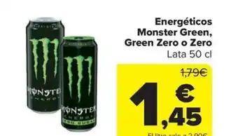 Carrefour Market Energéticos Monster Green, Green Zero o Zero Lata 50 cl oferta