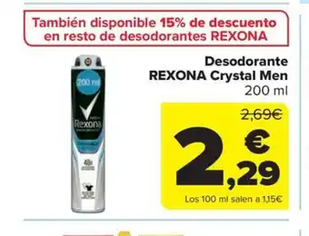 Carrefour Market Desodorante REXONA Crystal Men oferta