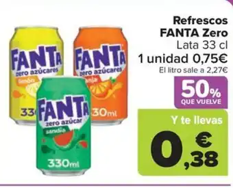 Carrefour Market Refrescos FANTA Zero Lata 33 cl oferta