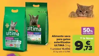 Carrefour Market Alimento seco para gatos esterilizados ULTIMA 3 kg oferta