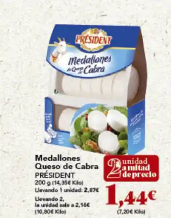 Gadis Medallones Queso de cabra PRÉSIDENT oferta