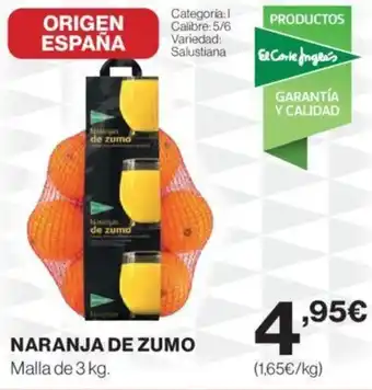 Hipercor NARANJA DE ZUMO oferta