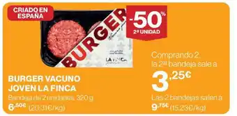 Hipercor BURGER VACUNO JOVEN LA FINCA oferta
