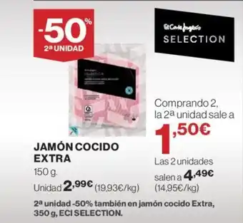 Hipercor JAMÓN COCIDO EXTRA oferta