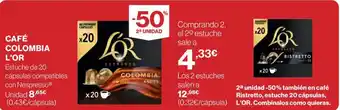 Hipercor CAFÉ COLOMBIA L'OR oferta