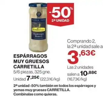 Hipercor ESPÁRRAGOS MUY GRUESOS CARRETILLA oferta